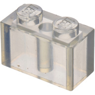Lego kostka (kostička) 1x2, průhledná čirá (300410, 4256587)